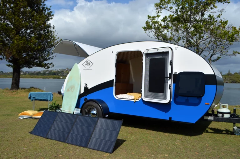 teardrop camper australia jag camper side view solar panel