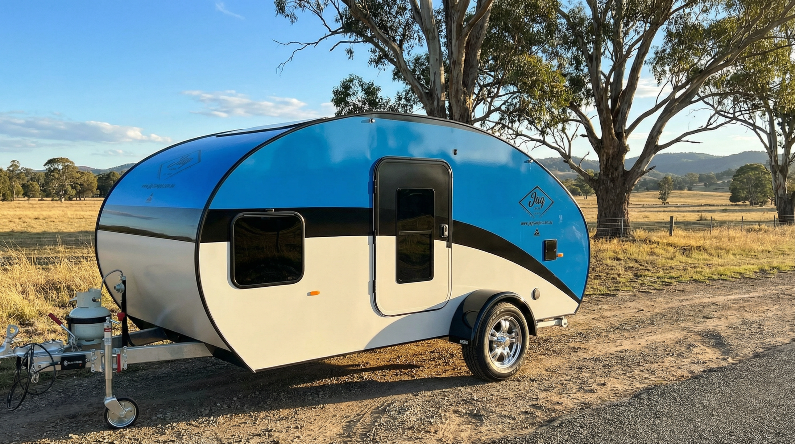 Best camper for small cars in Australia with compact aerodynamic teardrop shape