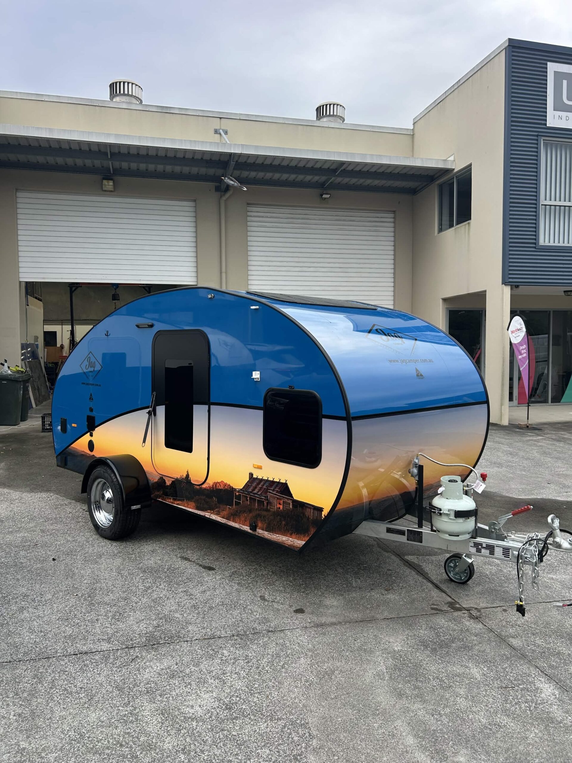 JAG Teardrop Camper custom Victorian Grampians sunset side wrap