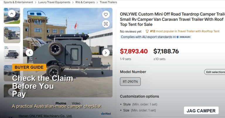 Buyer checklist for checking if a camper trailer is really Australian made