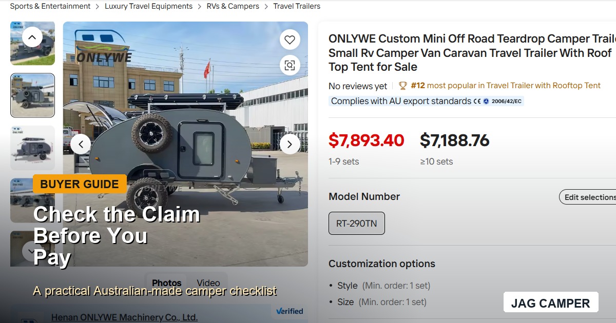 Buyer checklist for checking if a camper trailer is really Australian made